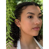 mixed metal elipse earrings