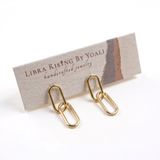 oval stud dangle earrings