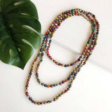 kantha bead long necklace