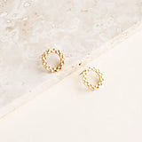 checkered circle studs