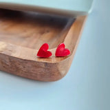 hand drawn heart studs