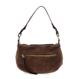effie faux suede hobo bag with removable braided strap