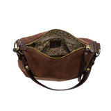 effie faux suede hobo bag with removable braided strap
