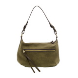 effie faux suede hobo bag with removable braided strap