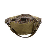 effie faux suede hobo bag with removable braided strap