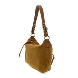 effie faux suede hobo bag with removable braided strap