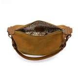 effie faux suede hobo bag with removable braided strap