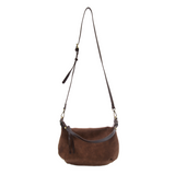 effie faux suede hobo bag with removable braided strap