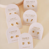 zodiac gold earrings