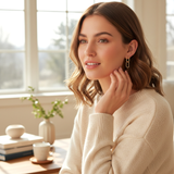 oval stud dangle earrings