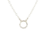 circle crystal charm necklace