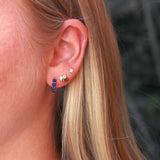 gemstone huggie hoop earrings