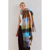 the reykjavik scarf, 100% recycled, blue & orange