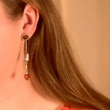 mismatched composition earrings