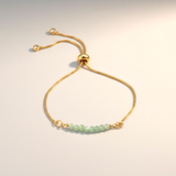 18k gold filled adjustable gemstone beaded bracelet