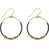 colorblocked brass hoop - black