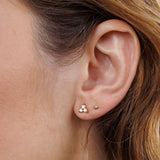 trio cluster gold earrings