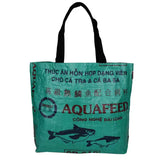 recycled feed bag shopping tote