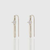 arc pull through earrings with crystal