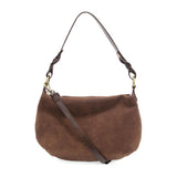 effie faux suede hobo bag with removable braided strap