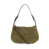 effie faux suede hobo bag with removable braided strap