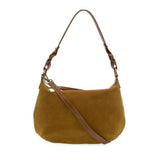 effie faux suede hobo bag with removable braided strap