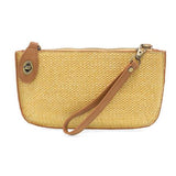 straw mini crossbody wristlet (various colors)
