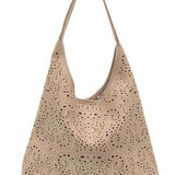 lazer cut eyelet hobo bag