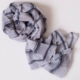laya blue block printed scarf