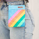 mini recycled crossbody bag - rainbow stripes