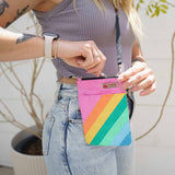mini recycled crossbody bag - rainbow stripes