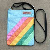 mini recycled crossbody bag - rainbow stripes