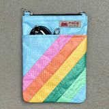 mini recycled crossbody bag - rainbow stripes