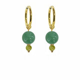 stone hoop earrings