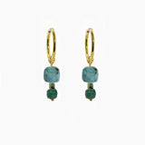 stone hoop earrings