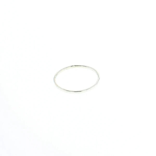 sterling silver hammered thin band ring