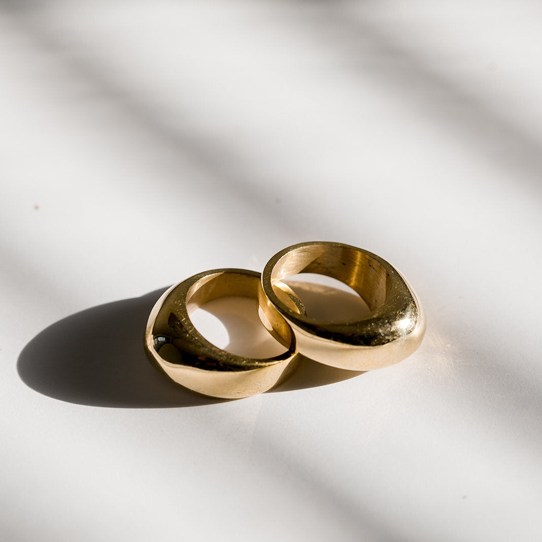 thick brass dome rings