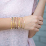 miyuki bead thin bangle bracelet stack on model