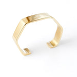 shiny brass hexagon cuff bracelet