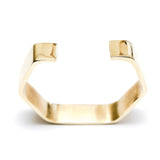 shiny brass hexagon cuff bracelet open side