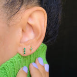 triple bezel crystal stud earrings