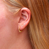 hexagon crystal hoop earrings