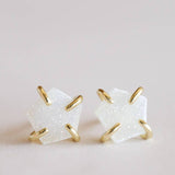 druzy prong studs (various colors)