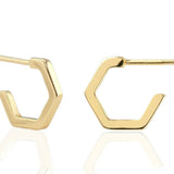 hexagon huggie hoop earrings