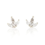 triple crystal marquis earrings